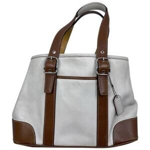 Coach White and Brown Shoulder Bag
